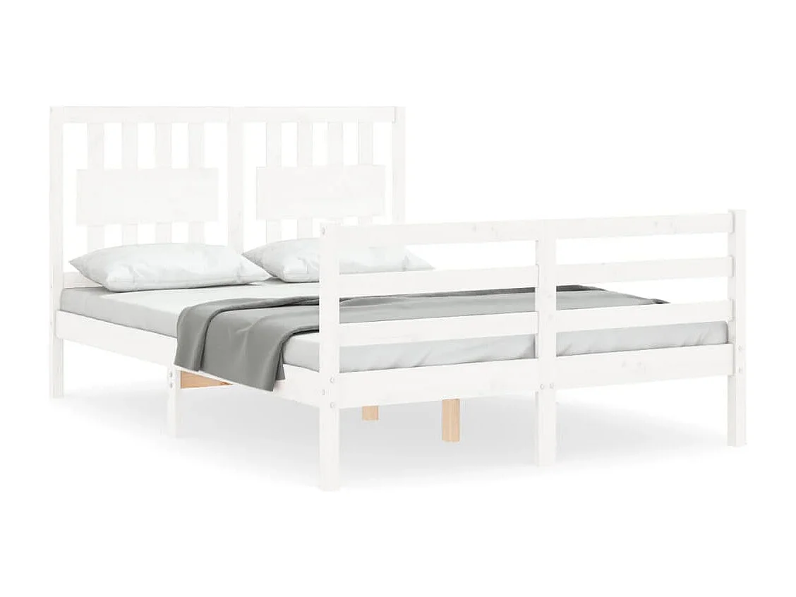 Wit massief houten bedframe zonder matras