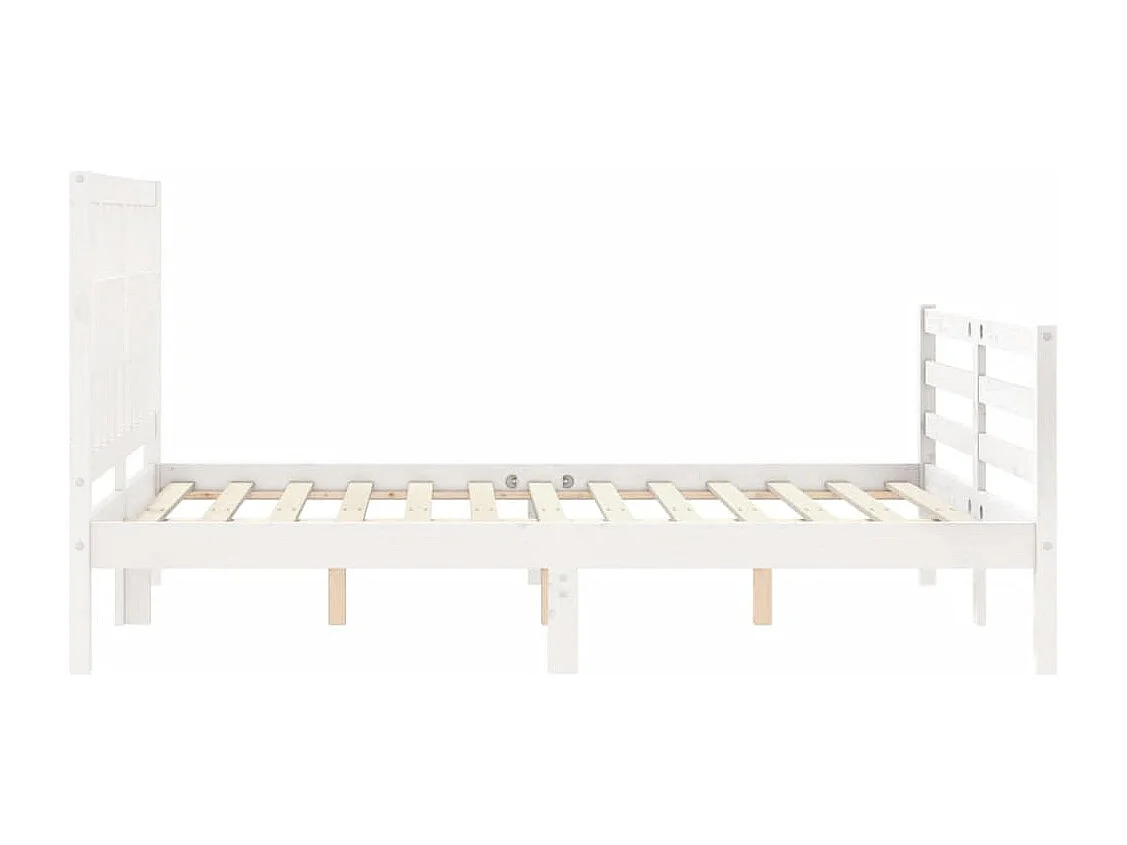 Wit massief houten bedframe zonder matras