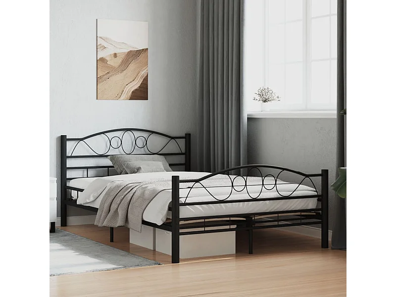 Bedframe zonder matras zwart staal 120x200 cm