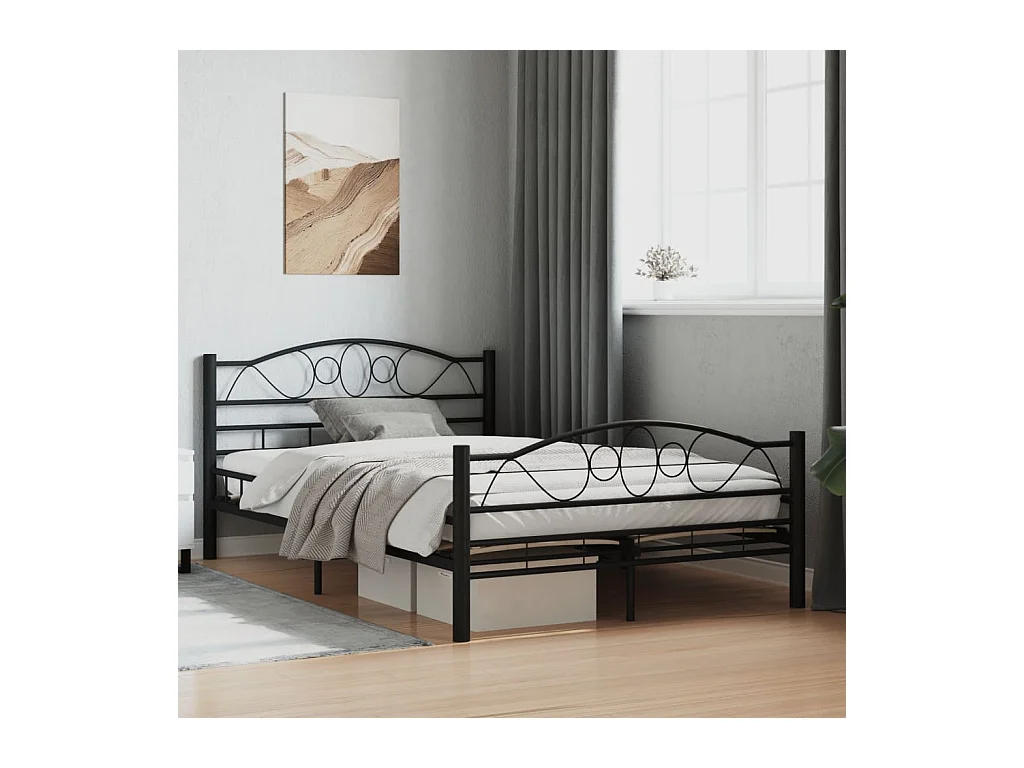 Bedframe zonder matras zwart staal 120x200 cm