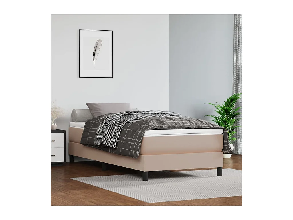 Sommier à lattes de lit avec matelas Cappuccino 100x200 cm