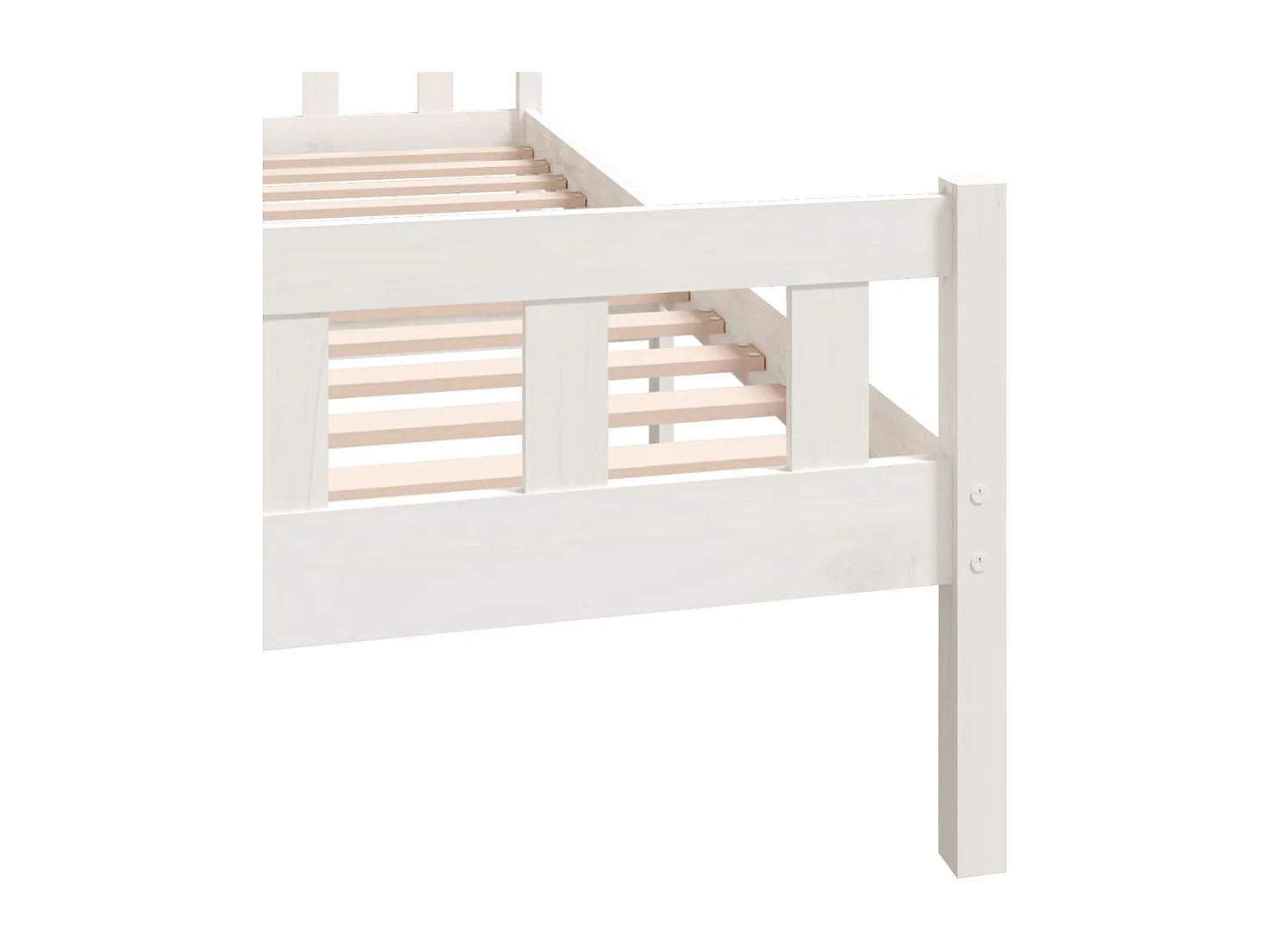 Cadre de lit sans matelas blanc bois massif 160x200 cm