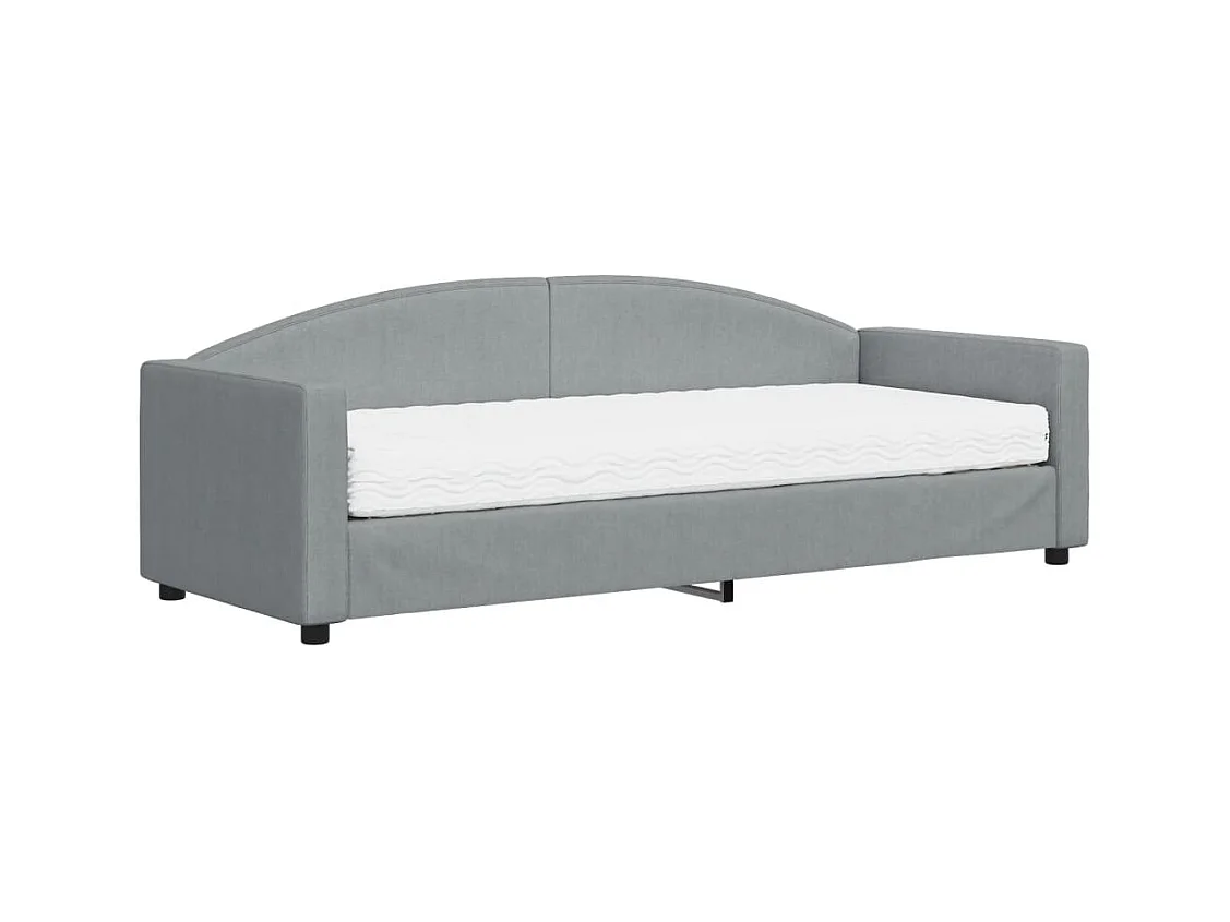 Divano letto con materasso grigio chiaro 80x200 cm tessuto