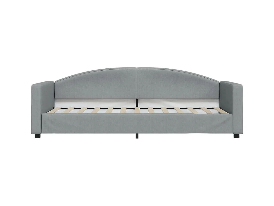 Divano letto con materasso grigio chiaro 80x200 cm tessuto