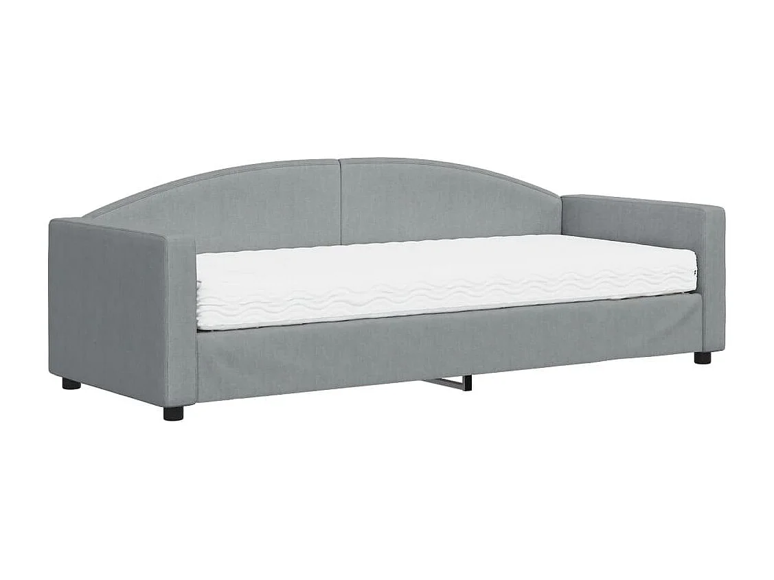Lit de jour avec matelas gris clair 80x200 cm tissu