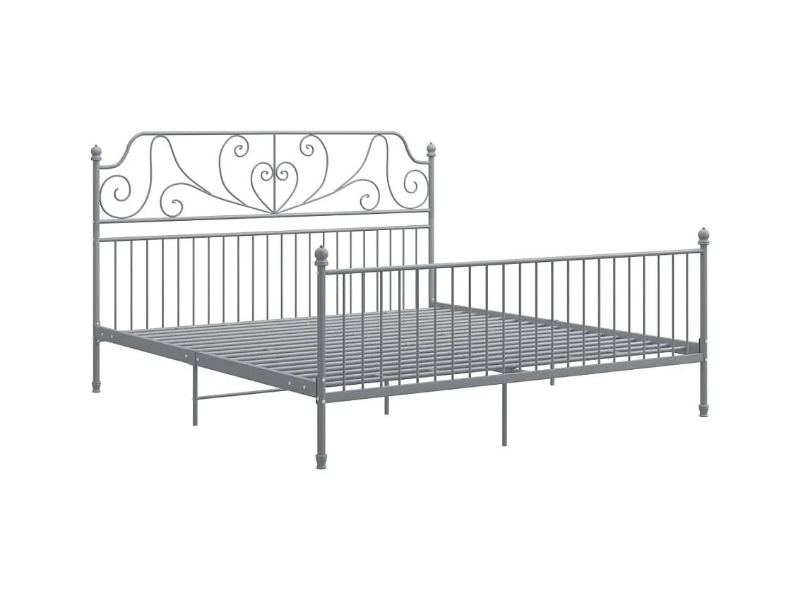 Struttura letto senza materasso, metallo grigio, 200x200 cm