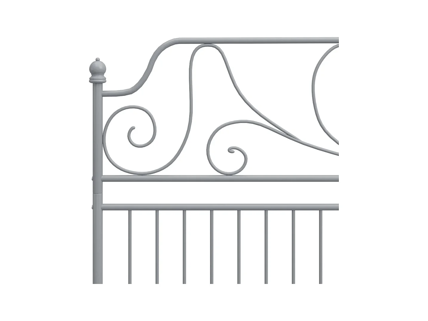 Struttura letto senza materasso, metallo grigio, 200x200 cm