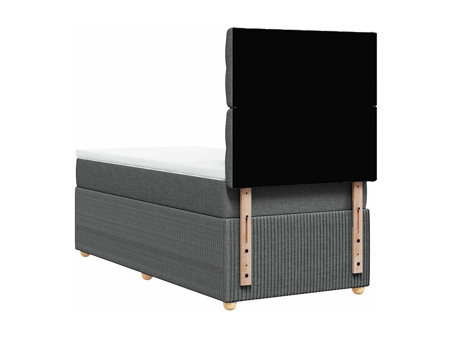 Rete a doghe con materasso Tessuto grigio scuro 90x200 cm