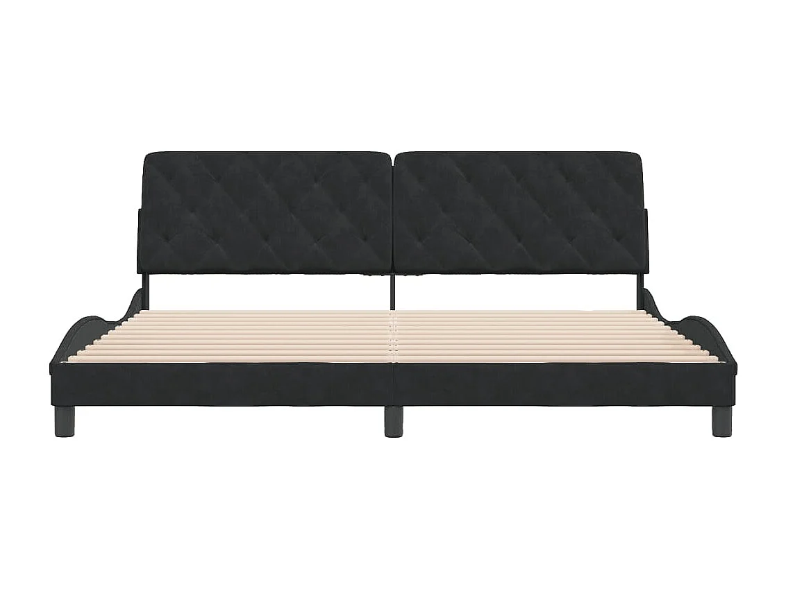 Cadre de lit sans matelas noir 200x200 cm velours