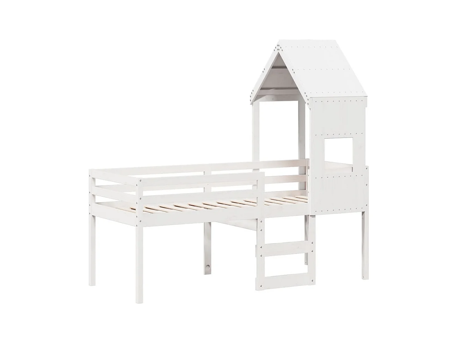 Hoogslaper zonder matras wit 90x190 cm massief grenenhout