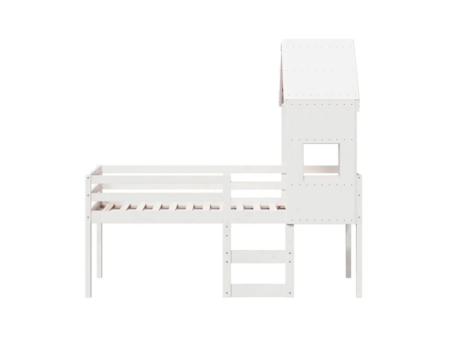 Hoogslaper zonder matras wit 90x190 cm massief grenenhout