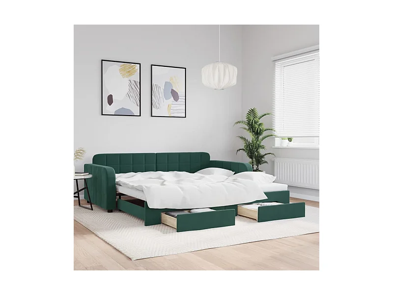 Dagbed met onderschuifbed en lades zonder matras 100x200 cm