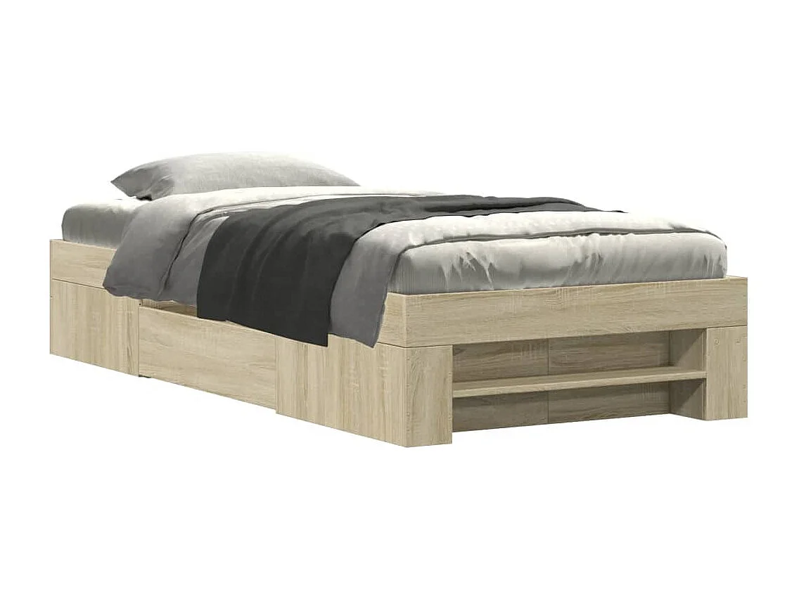 Struttura letto senza materasso in rovere Sonoma 100x200 cm