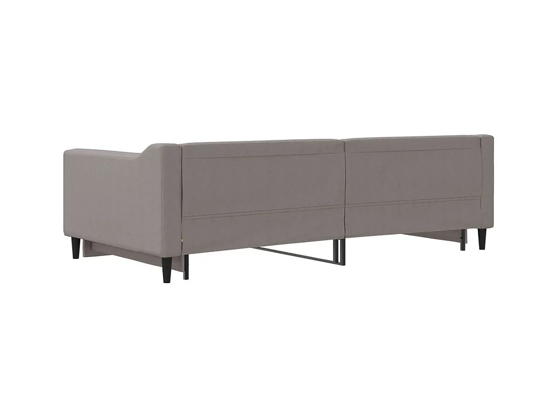 Dagbed met uitschuifbed taupe 100x200 cm stof