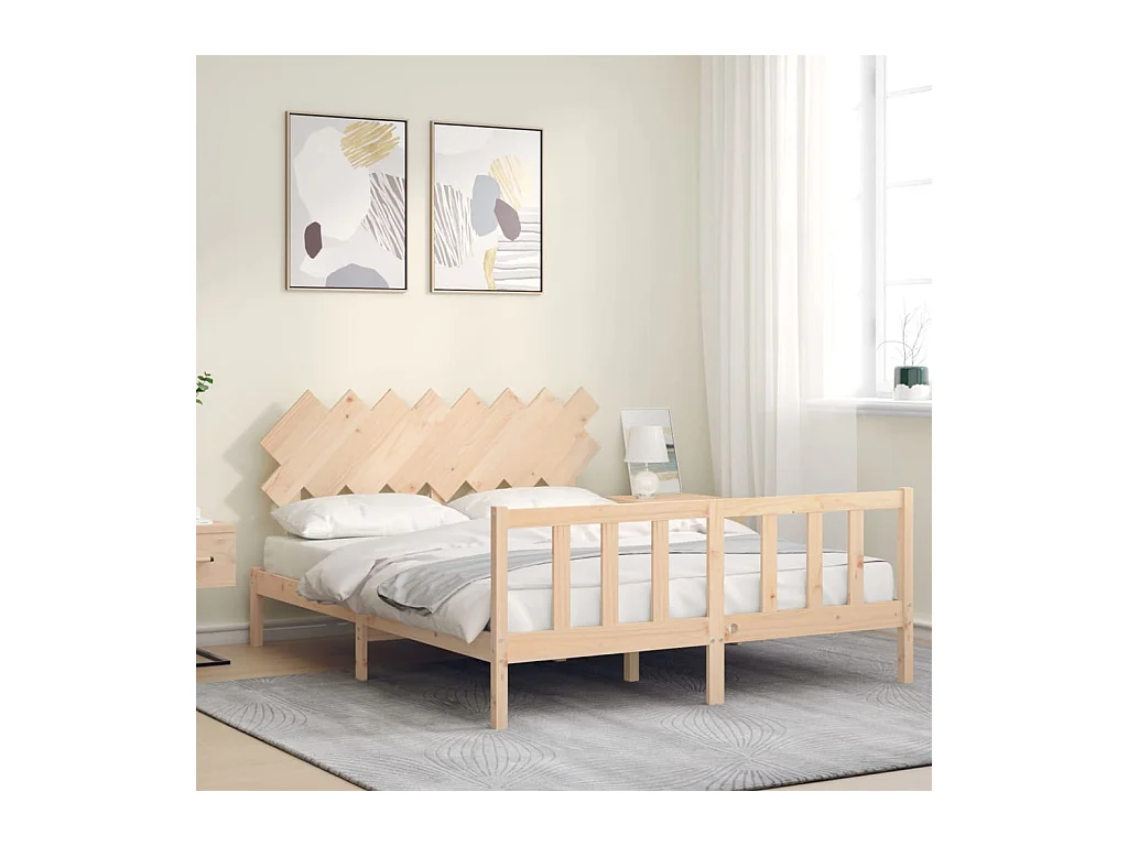 Struttura letto senza materasso 160x200 cm in legno massello di pino