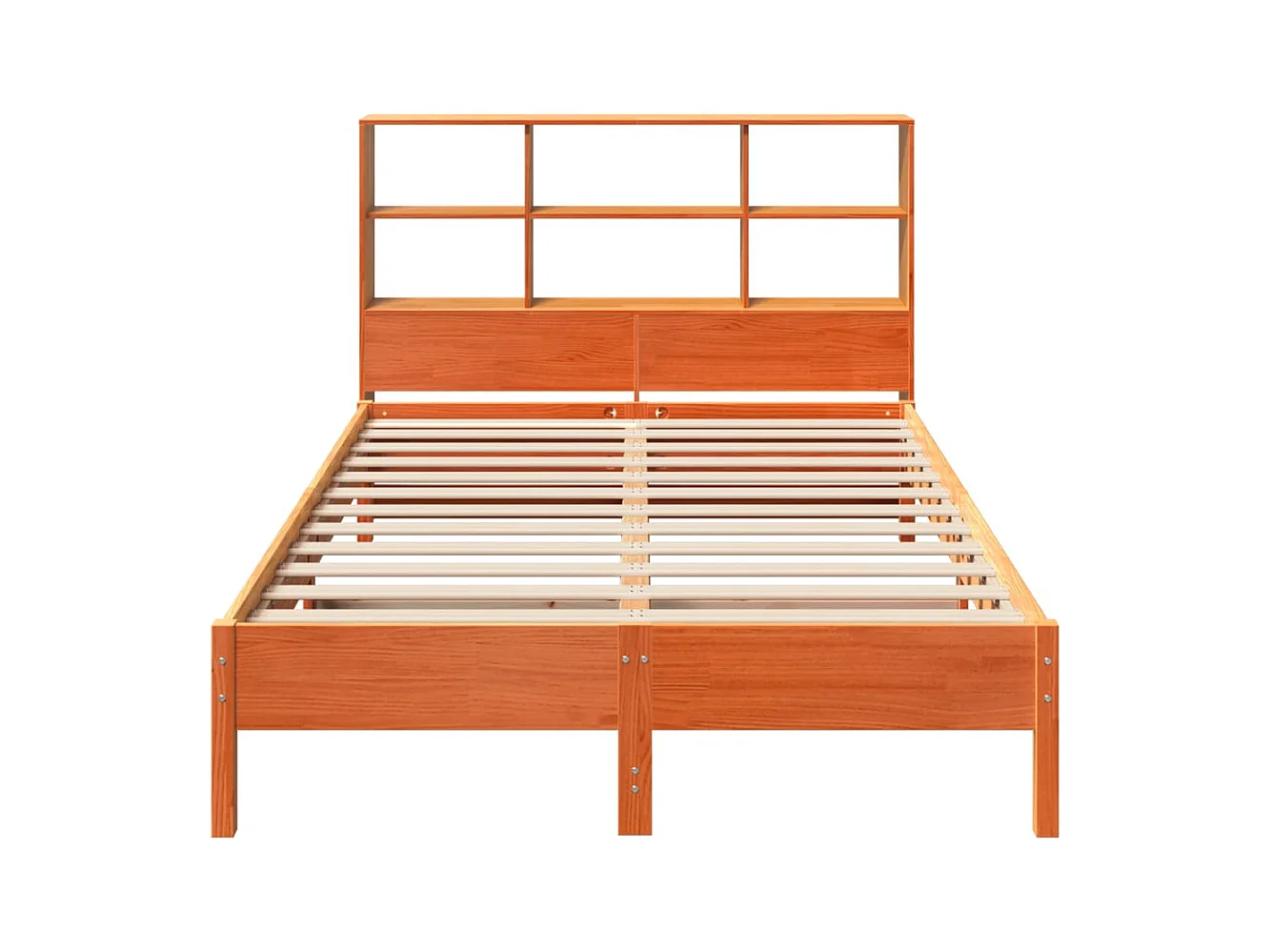 Boekenkastbed zonder matras, bruine was, 140x200 cm, massief grenen