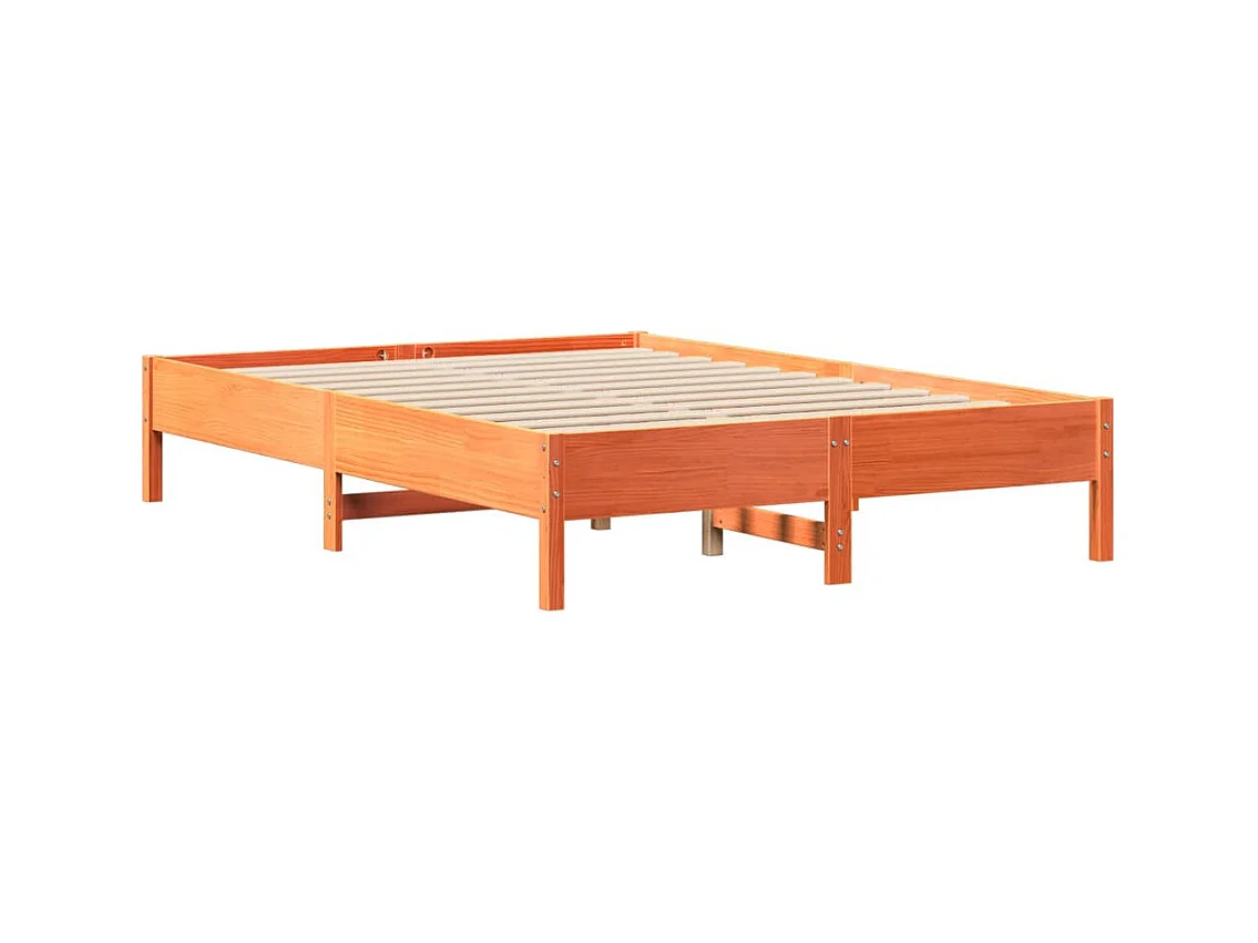Boekenkastbed zonder matras, bruine was, 140x200 cm, massief grenen