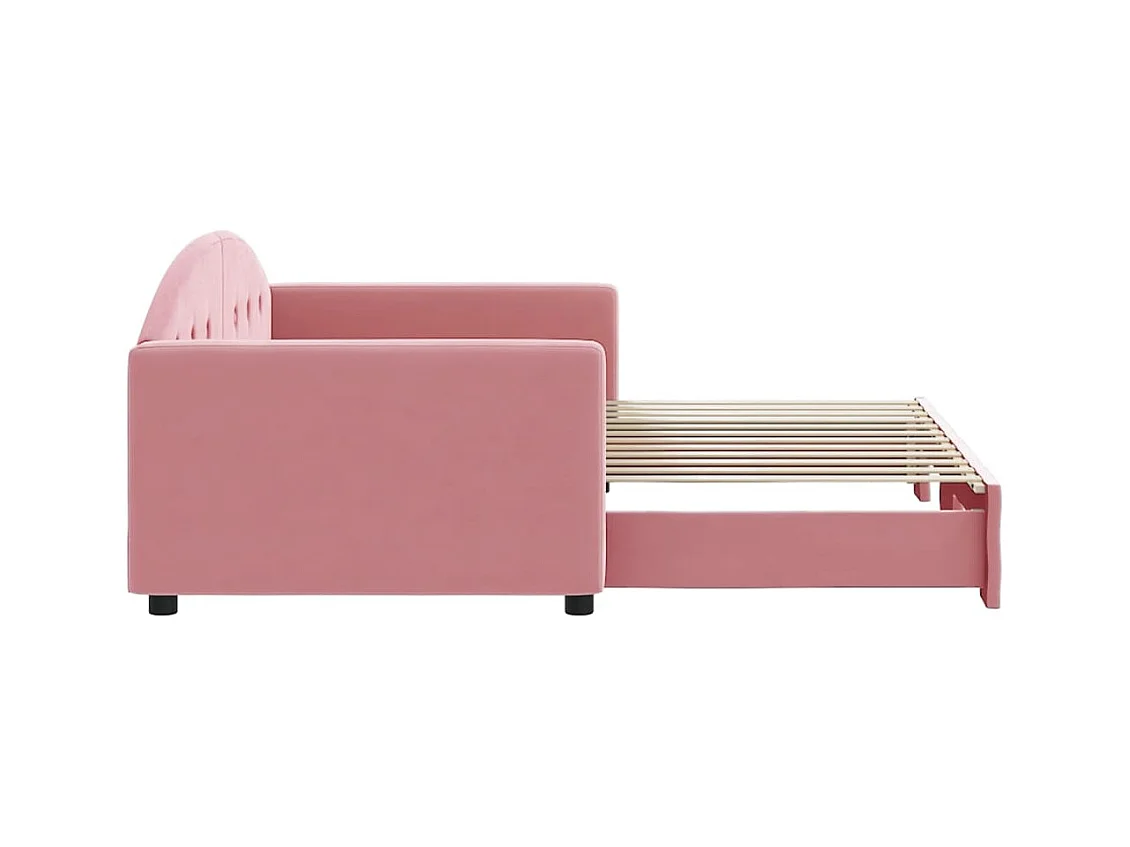 Tagesbett mit Ausziehbett ohne Matratze rosa 90x200 cm
