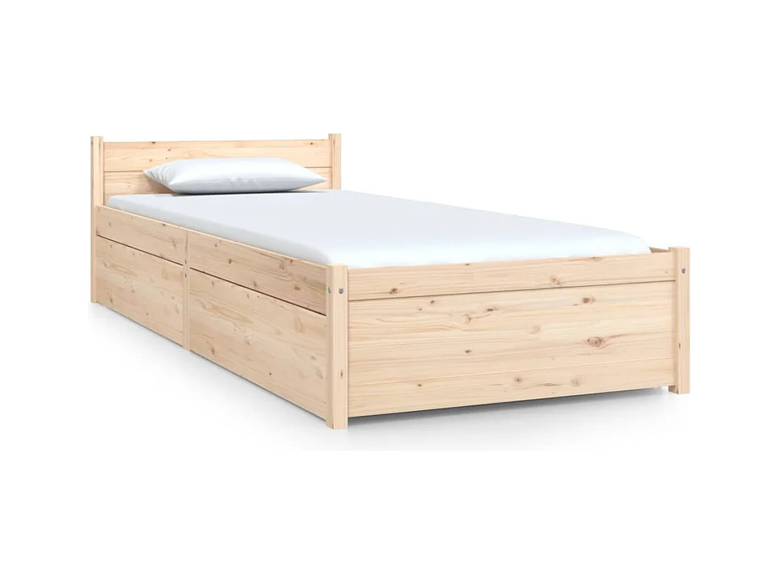 Cadre de lit sans matelas avec tiroirs