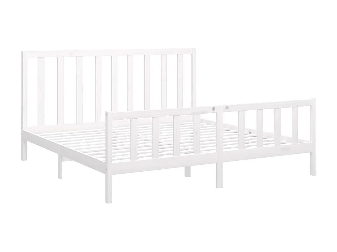 Bettgestell ohne Matratze weiß 200x200 cm Kiefer Massivholz