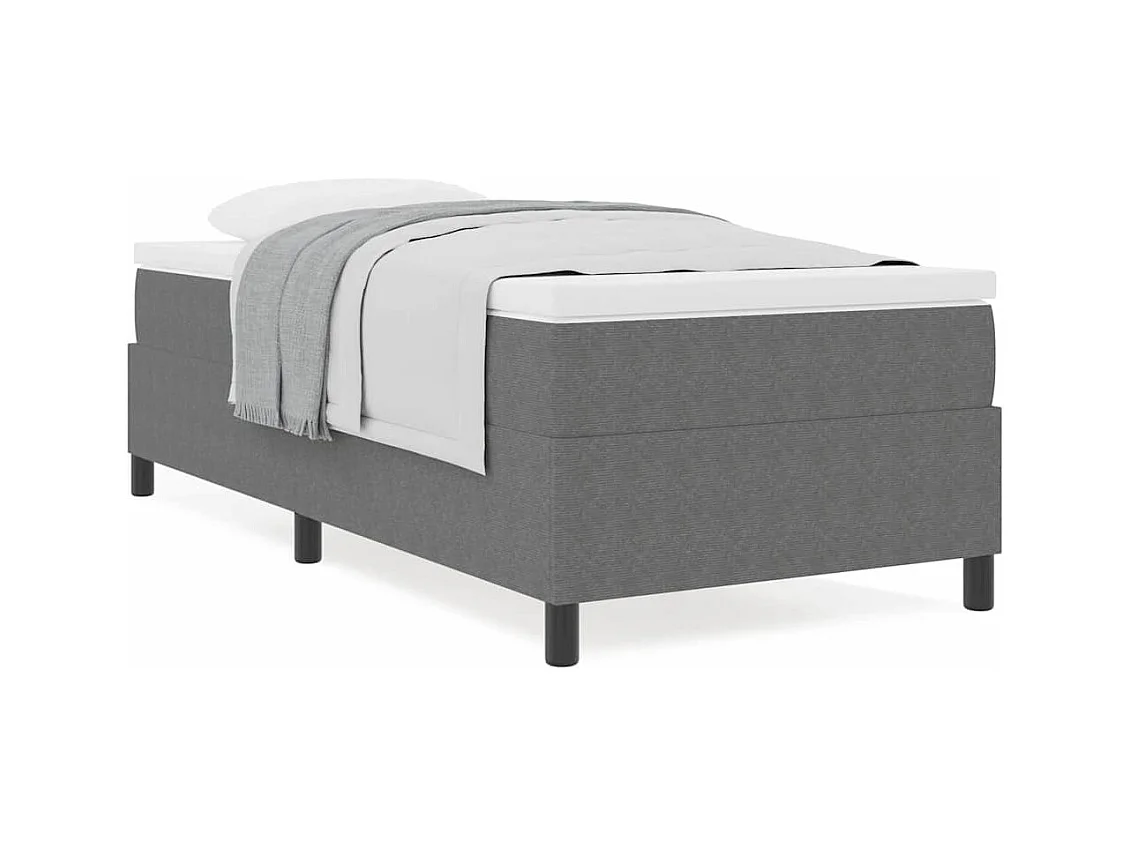 Letto boxspring grigio chiaro e bianco 193 x 90 x 60 cm