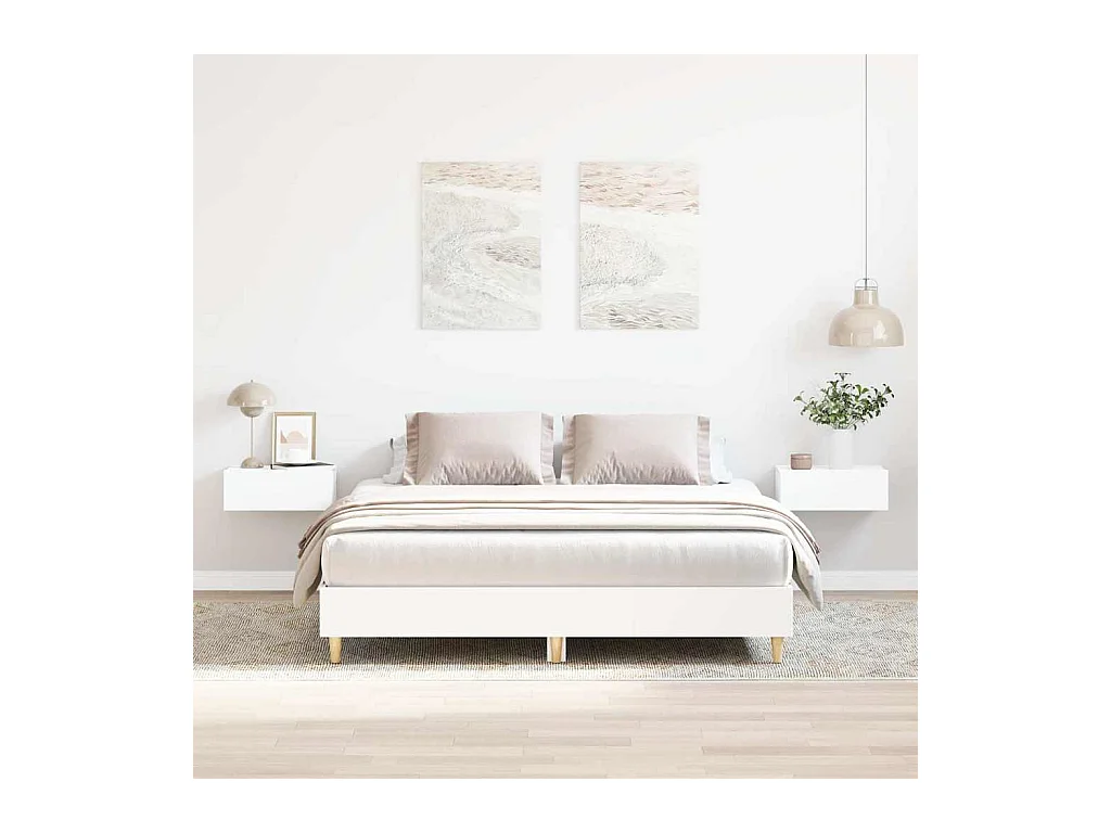 Struttura letto senza materasso bianco 150x200 cm in legno ingegnerizzato