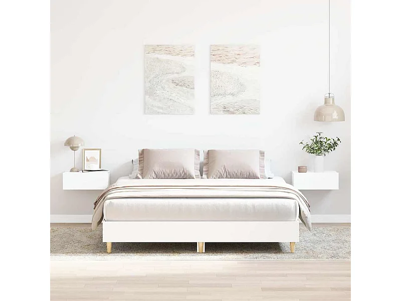 Bedframe zonder matras wit 150x200 cm bewerkt hout