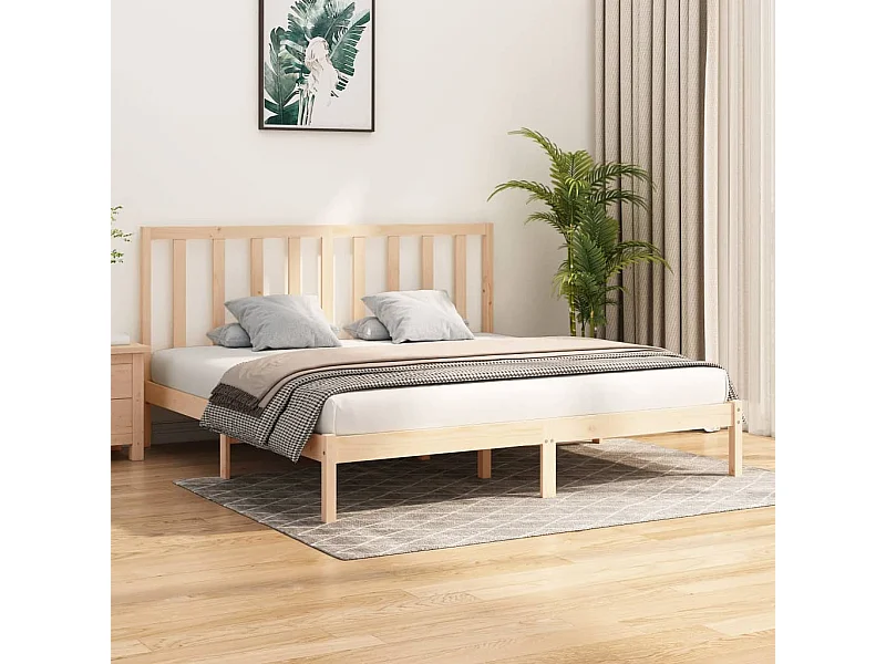 Struttura letto senza materasso in legno massello di pino 200x200 cm