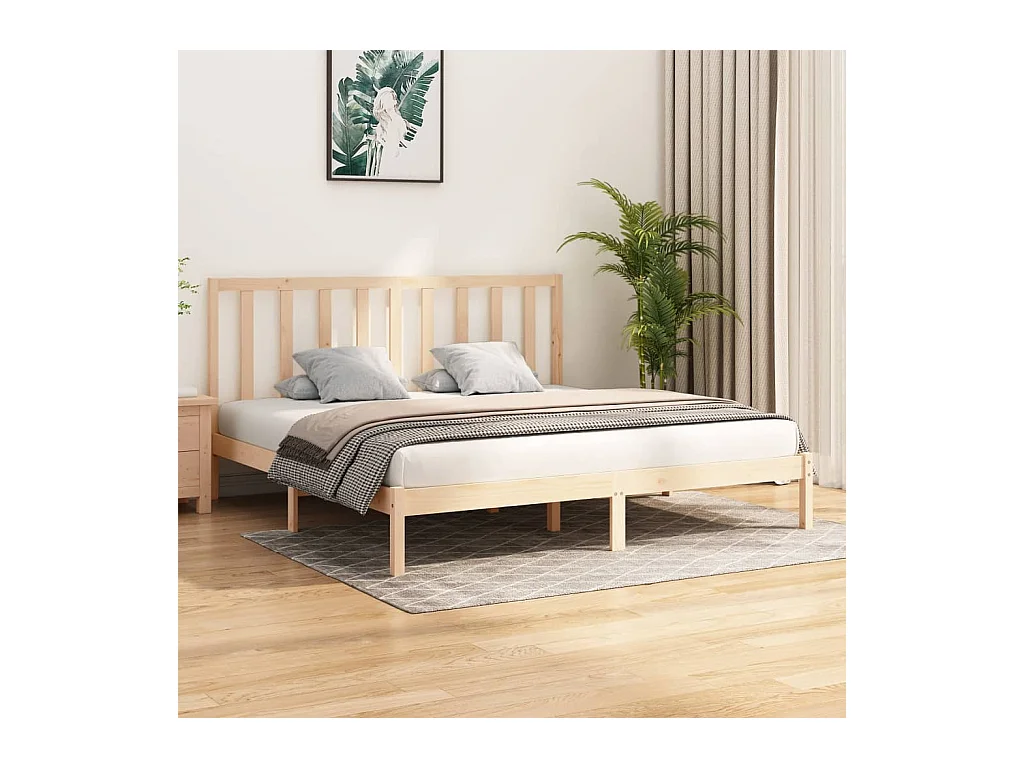 Struttura letto senza materasso in legno massello di pino 200x200 cm