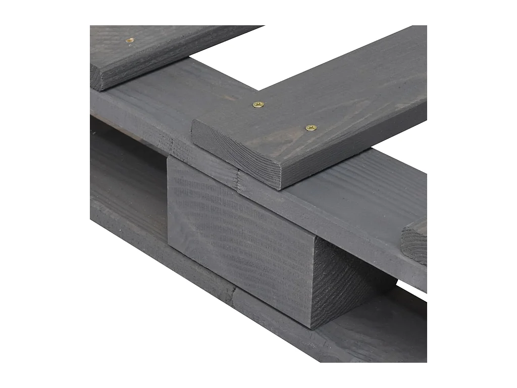 Estructura de cama de palets sin colchón gris 200x200cm madera maciza