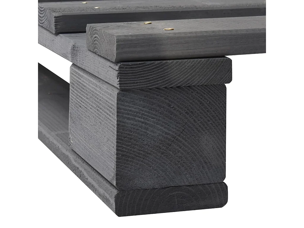 Palletbedframe zonder matras grijs 200x200cm massief hout