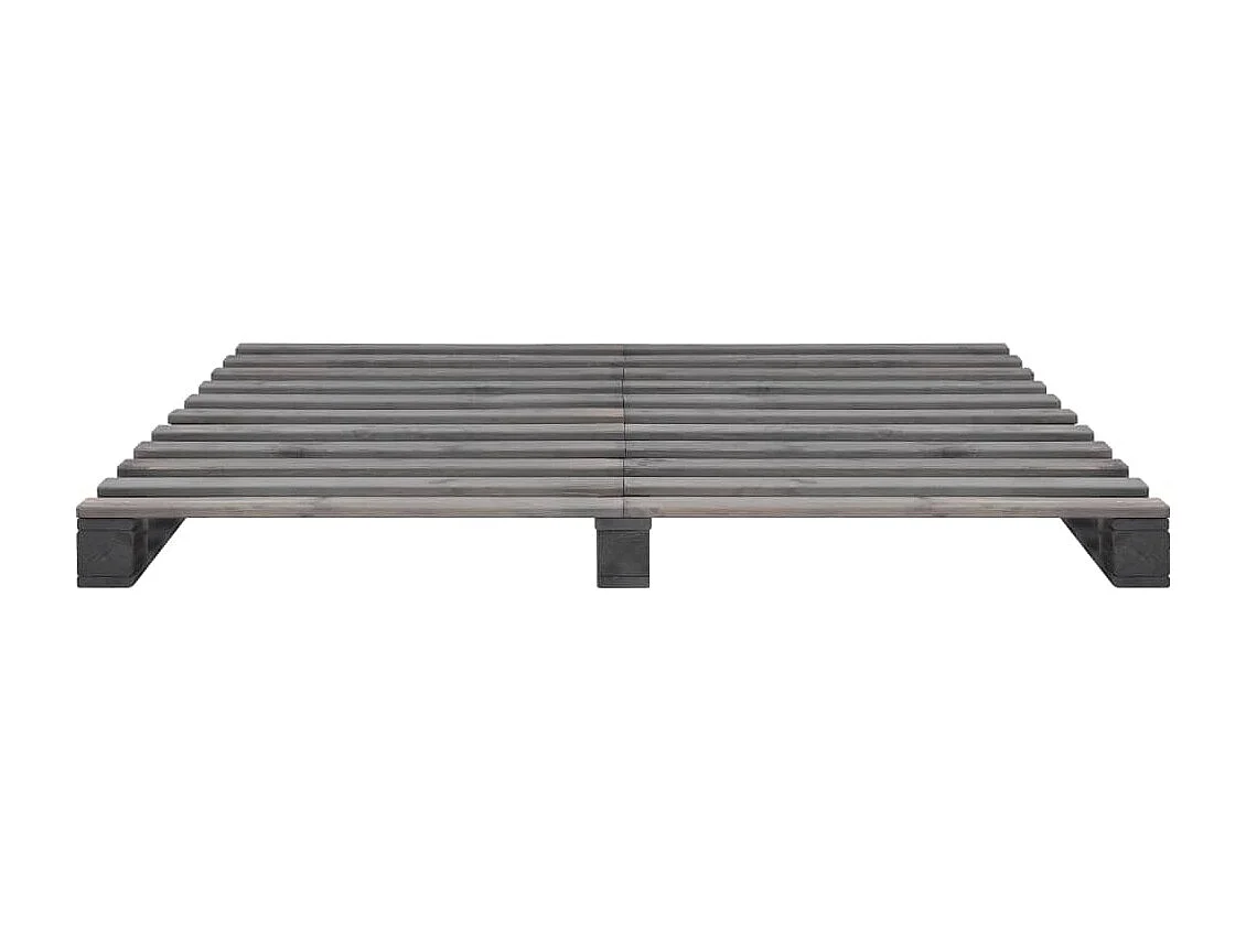 Estructura de cama de palets sin colchón gris 200x200cm madera maciza