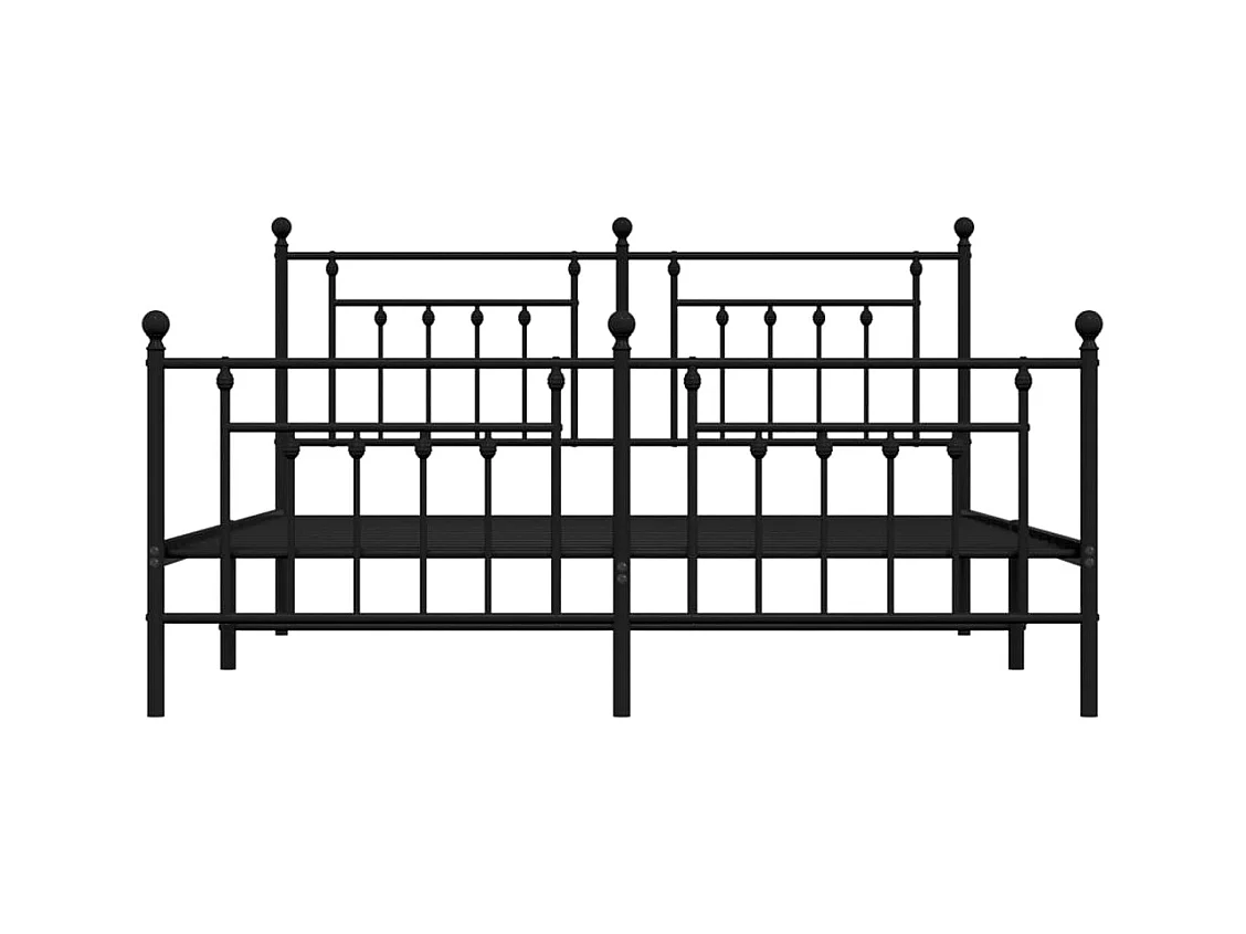 Struttura letto in metallo senza materasso con pediera nera 180x200cm