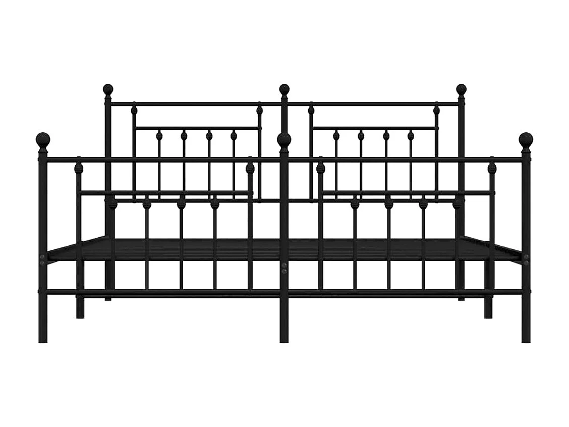 Estructura de cama de metal sin colchón con pie de cama negro 180x200cm