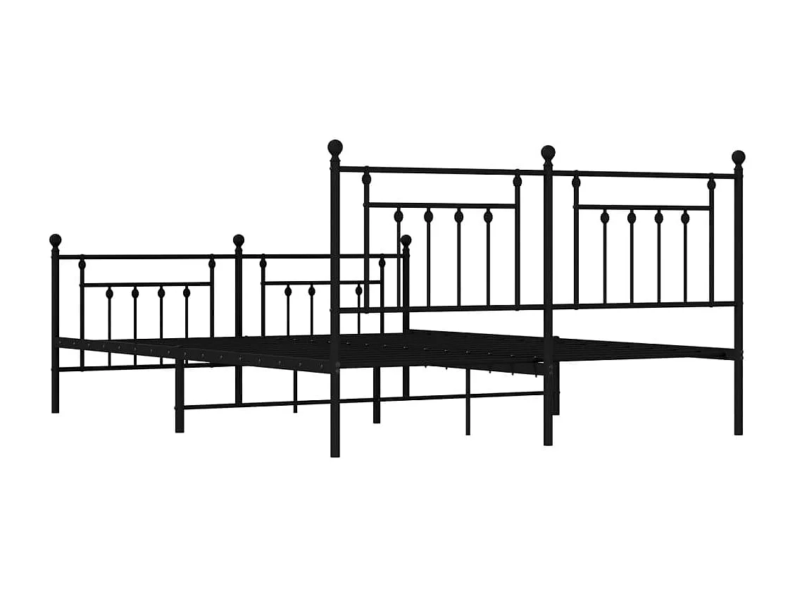 Estructura de cama de metal sin colchón con pie de cama negro 180x200cm