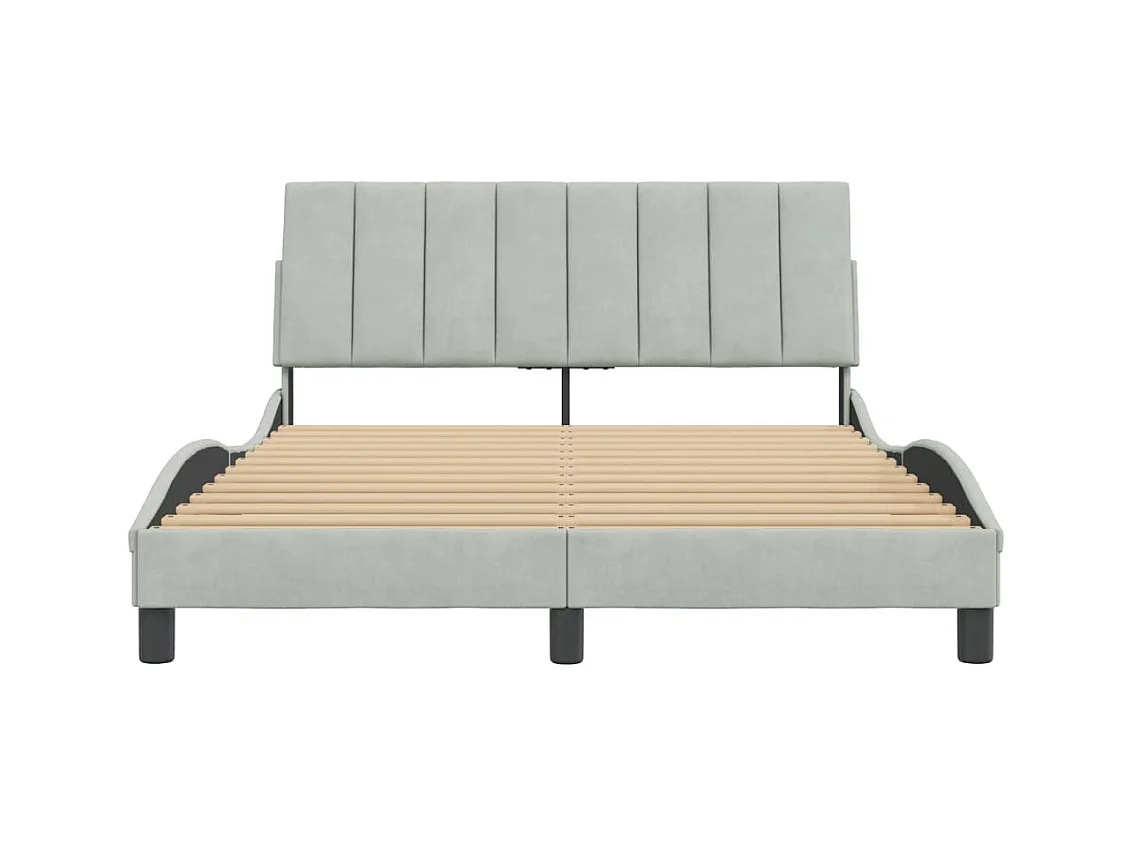 Bedframe zonder matras lichtgrijs 120x200 cm fluweel