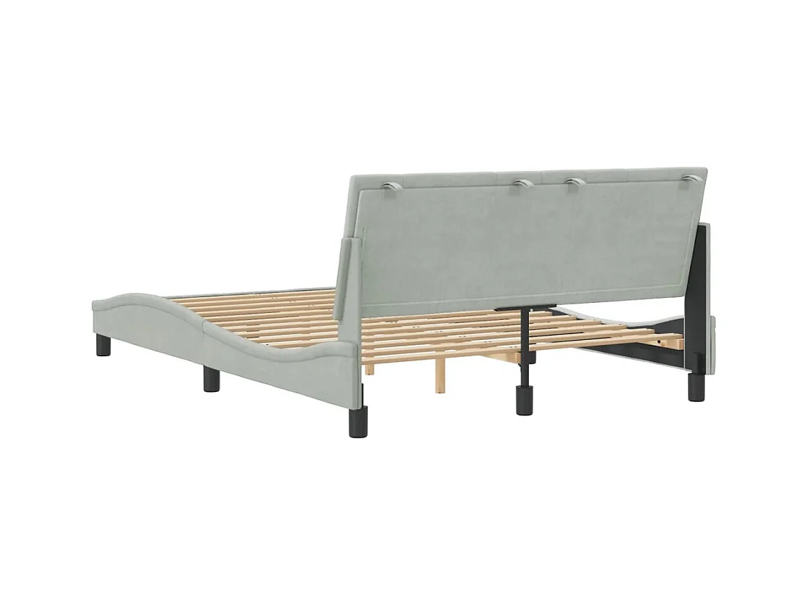 Bedframe zonder matras lichtgrijs 120x200 cm fluweel