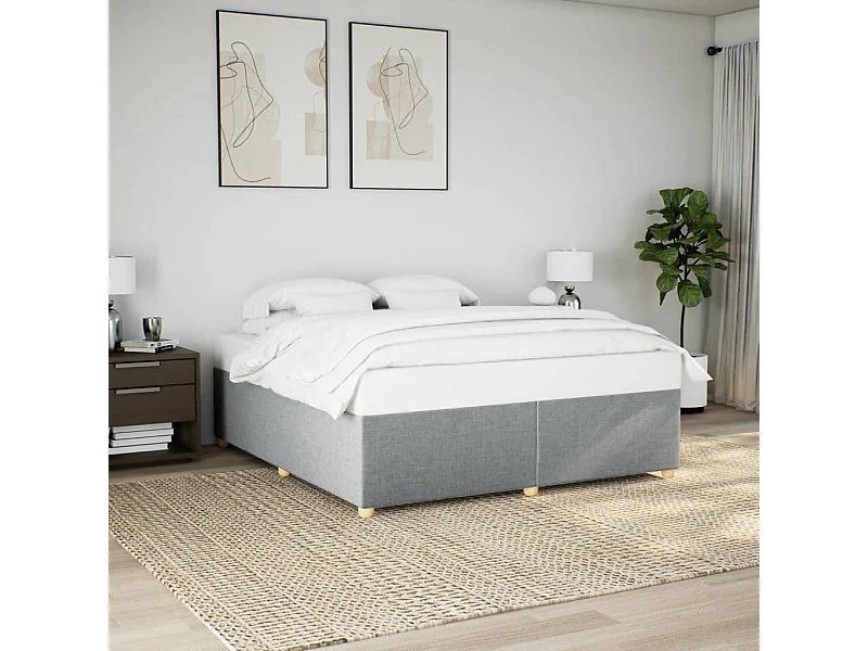 Struttura letto senza materasso tessuto grigio chiaro 180x200 cm