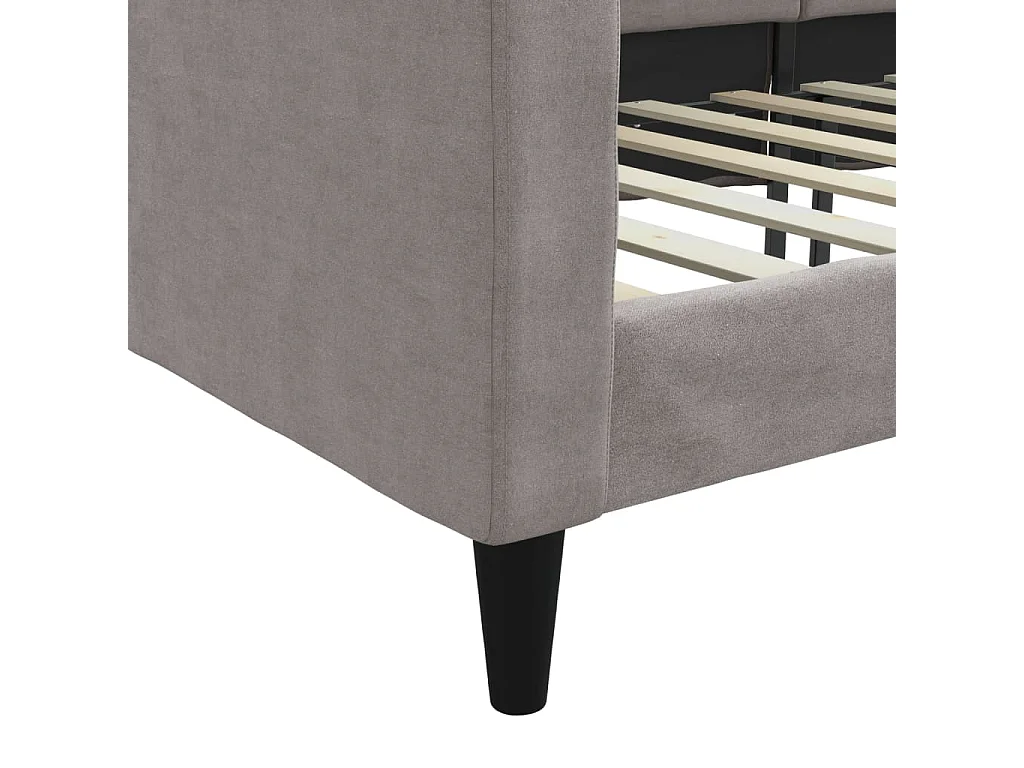 Lit de repos taupe 100x200 cm tissu