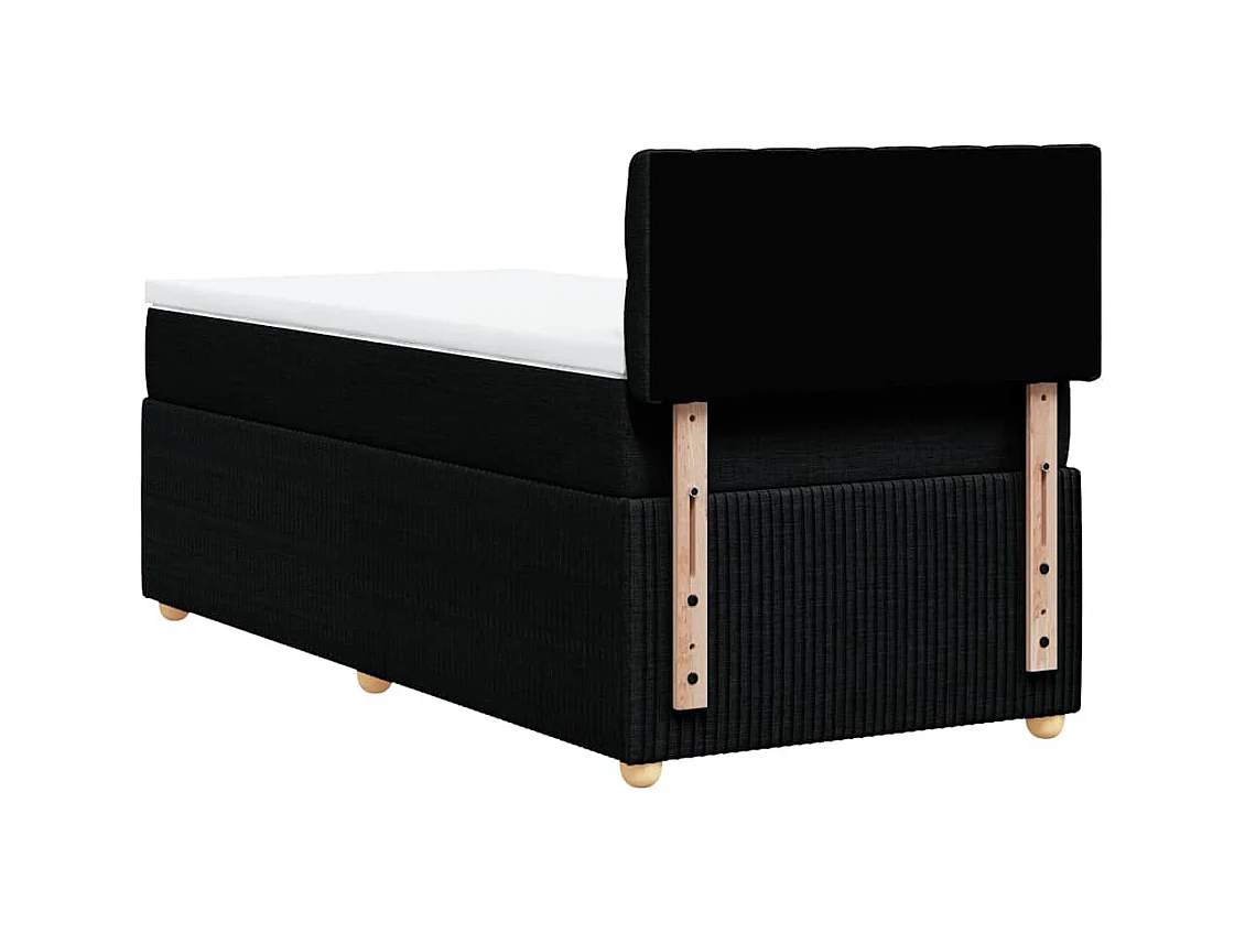 Lattenbodem met matras Zwart 90x200 cm Stof