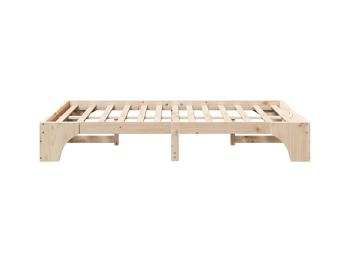 Estructura de cama de pino macizo 140 x 190 cm Madera de pino macizo