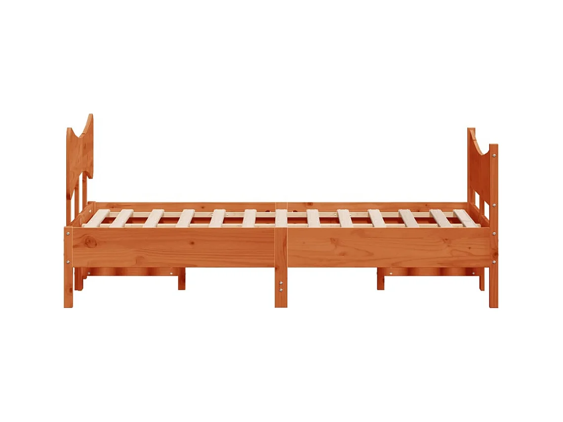 Cadre de lit sans matelas cire marron 120x200cm bois pin massif