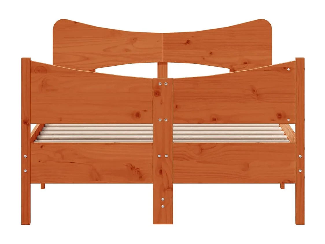 Cadre de lit sans matelas cire marron 120x200cm bois pin massif