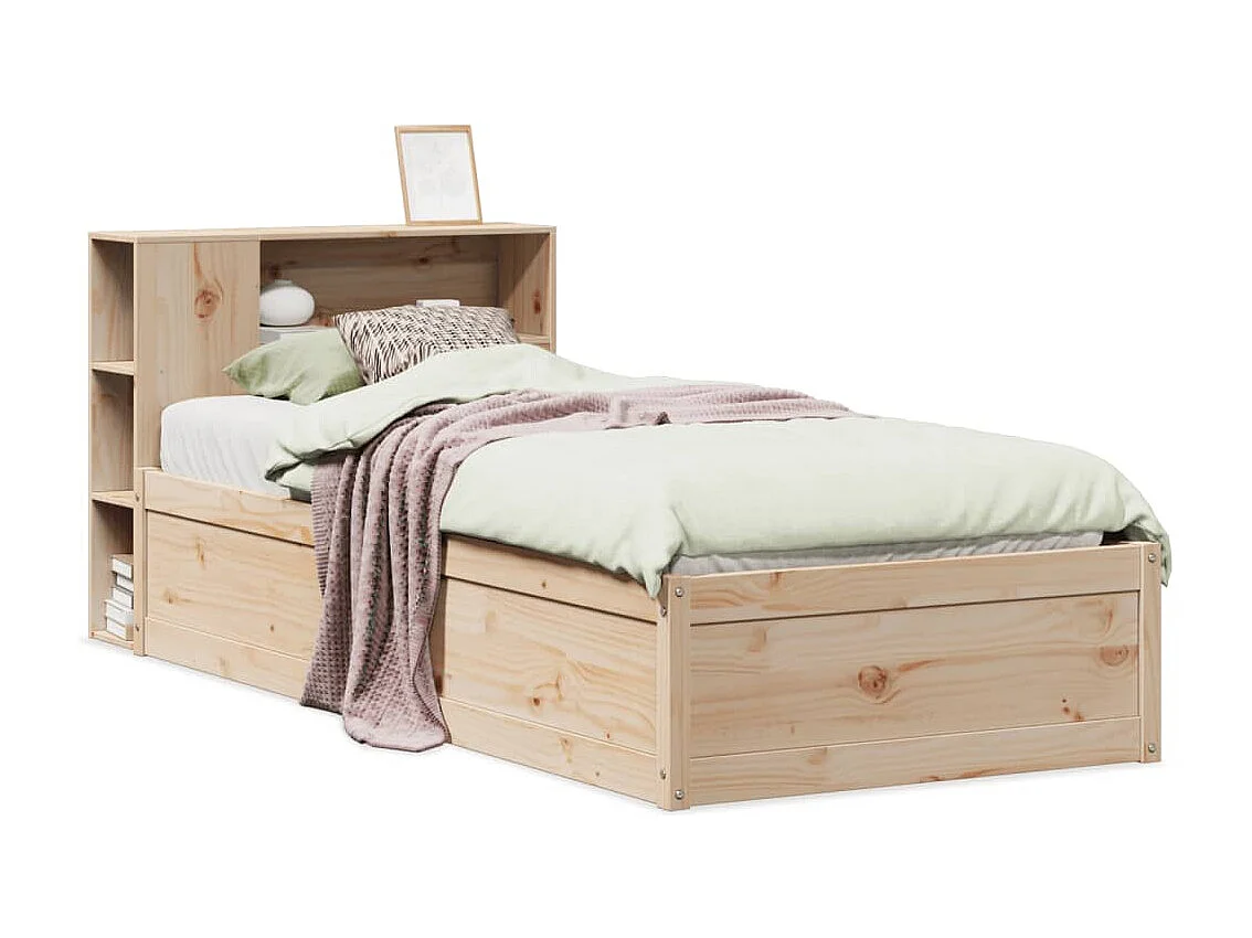Estructura de cama sin colchón 90x200 cm madera maciza de pino