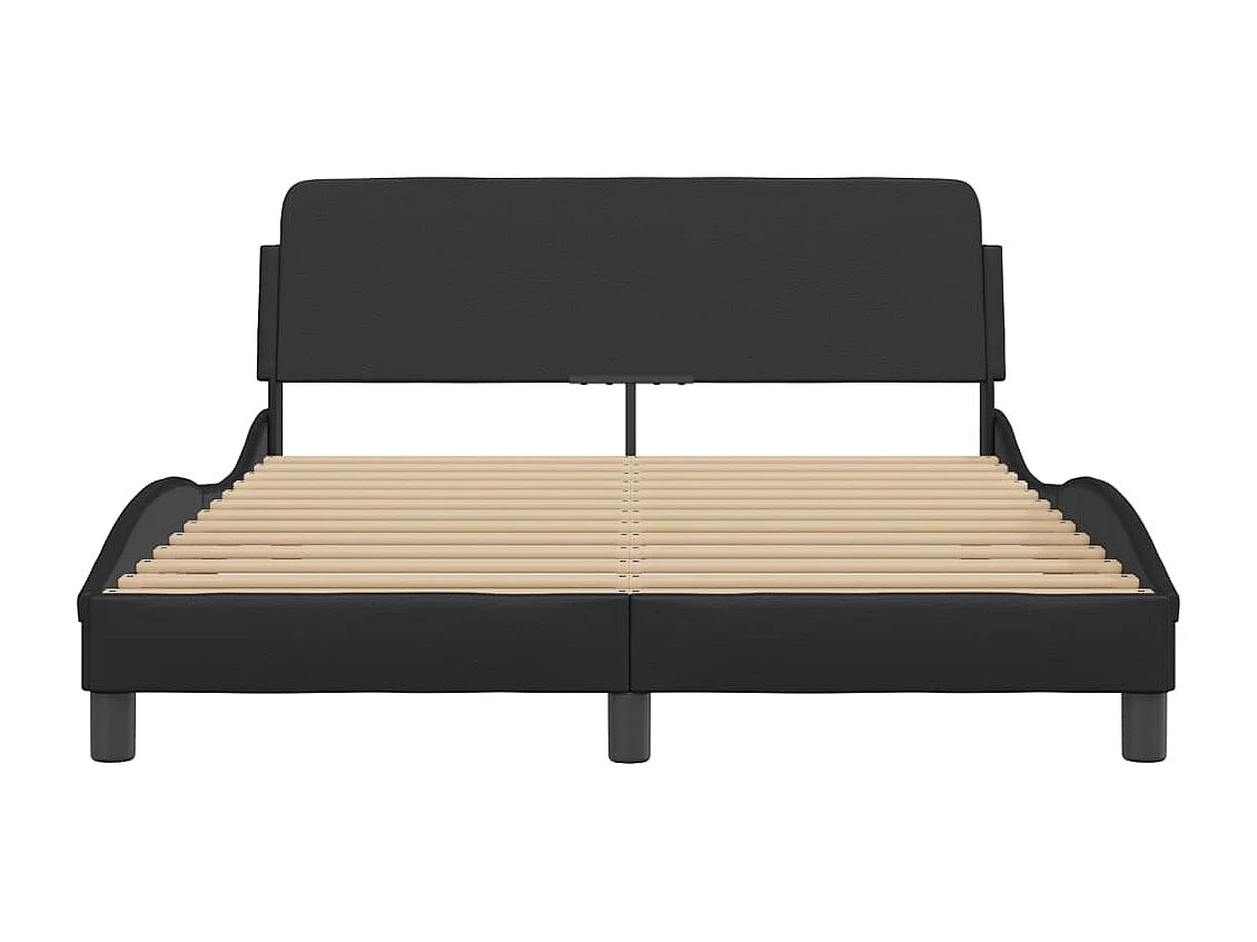 Estructura de cama sin colchón negra 140x200 cm polipiel