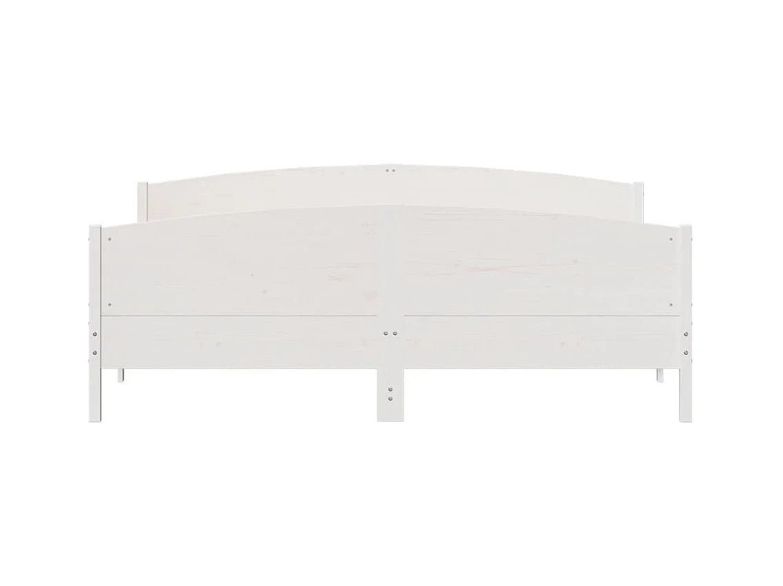 Struttura letto senza materasso bianco 200x200 cm in legno massello di pino