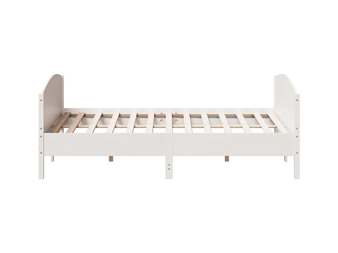 Struttura letto senza materasso bianco 200x200 cm in legno massello di pino