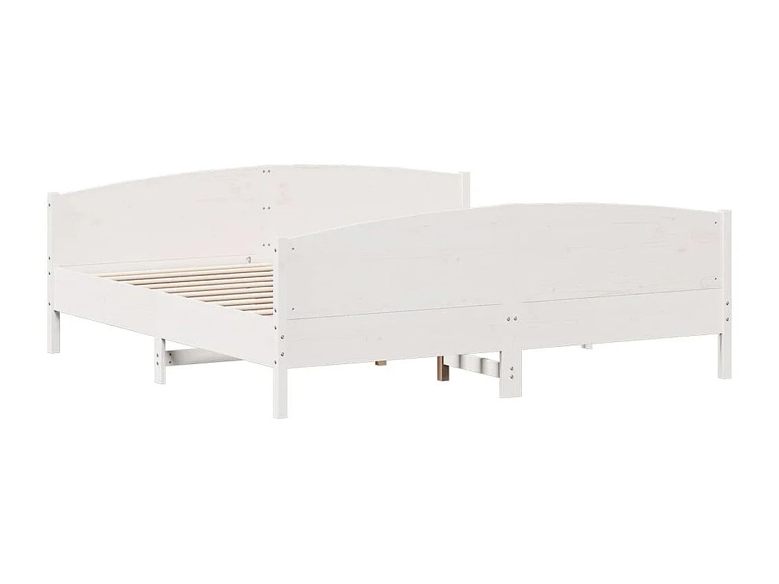 Cadre de lit sans matelas blanc 200x200 cm bois massif de pin