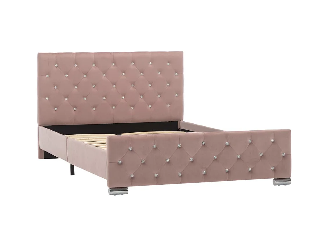 Estructura de cama sin colchón Terciopelo Rosa 120x200 cm