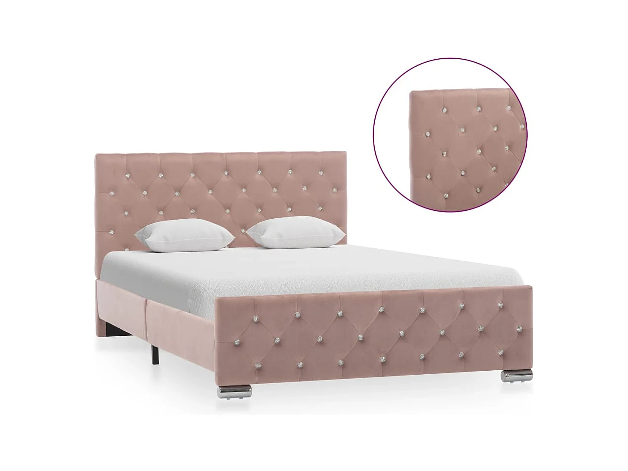 Estructura de cama sin colchón Terciopelo Rosa 120x200 cm